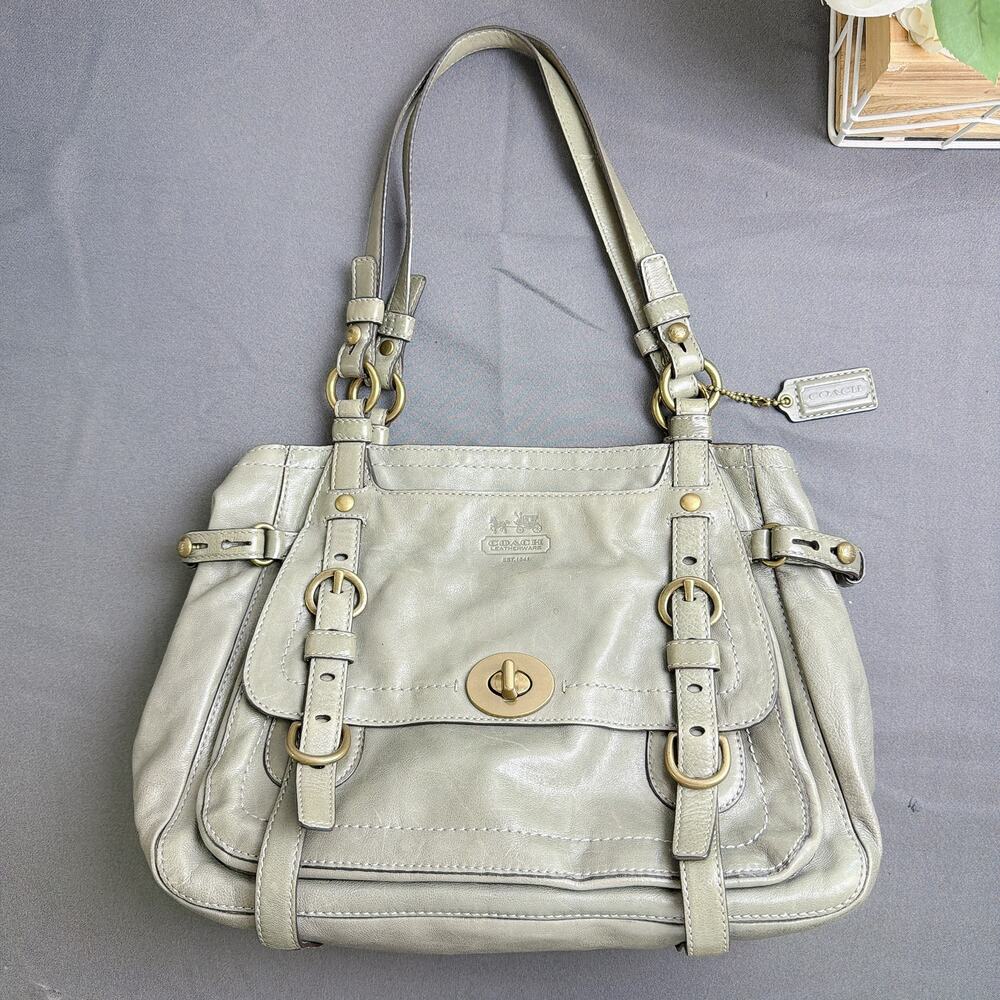 Coach Vintage Legacy Garcia Gray Leather Shoulder Bag 12705